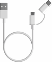 Xiaomi Mi 2-in-1 USB-A apa - Micro USB apa / Type-C apa Adat és töltő kábel 1m - Fehér