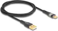 Delock 80760 USB-A apa - USB-C apa 2.0 Adat és töltő kábel 1m - Fekete