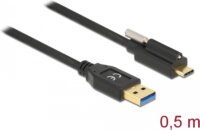 Delock 84025 SuperSpeed USB-A apa - USB-C apa 3.2 Adat és töltő kábel 0.5m - Fekete