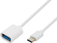 USE USB-C - USB-A OTG Kétirányú átalakító kábel 16cm - Fehér