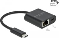 DeLock 66644 USB-C Gigabit Ethernet Adapter - Fekete