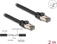 DeLock 80241 U/FTP Cat6a RJ45 Flexibilis Patch kábel 2m - Fekete