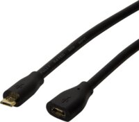 Logilink CU0120 Micro USB apa - Micro USB anya 2.0 Hosszabbító kábel 0.5m - Fekete