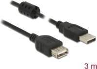 DeLock 84886 USB-A apa - USB-A anya 2.0 Hosszabbító kábel 3m - Fekete