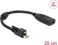 DeLock 62640 Csavaros Mini DisplayPort apa - HDMI anya 4K 30hZ Átalakító Adapter - Fekete