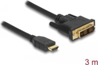 DeLock 85585 HDMI apa - DVI-D apa Kétirányű kábel 3m - Fekete