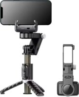 APEXEL Q18 Mobiltelefon Stabilizátor / Gimbal LED lámpával - Fekete