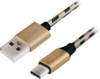 Logilink USB-A apa - USB-C apa Adat- és töltőkábel 2m - Arany/Fekete