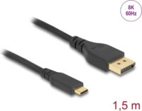 DeLock 86040 USB-C - DisplayPort 1.4 8K 60Hz kábel 1,5m - Fekete