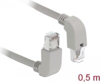 DeLock 85861 S/FTP Cat6 RJ45 90° Patch kábel 0,5m - Szürke