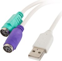 Lanberg 2xPS/2 apa - USB-A apa Átalakító Adapter - Fehér