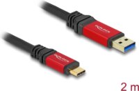 DeLock 80618 USB-A apa - USB-C apa 3.1 Adat és töltő kábel 2m - Fekete