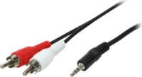 Logilink 3,5mm Jack - 2xRCA Audiokábel 1,5m - Fekete