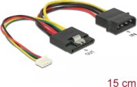 Delock 85673 15 tűs SATA-csatlakozóhüvely > 4 tűs Molex-csatlakozódugó + 4 tűs tápcsatlakozó