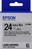 EPSON S656009 LK-6SBE Feliratozógép szalag 24mm (9m) - Fekete/Matt ezüst