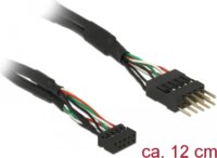 Delock 41977 USB 2.0 10pin anya - USB 2.0 10pin apa Hosszabbító kábel 0,12m - Fekete