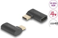 Delock 60245 USB Type-C - USB Type-C 90° adapter - Fekete