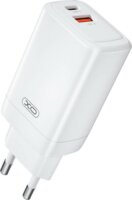 XO CE17 USB-C / USB-A Hálózati Gyorstöltő Adapter 65W - Fehér