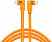 Tether Tools TetherPro Dual USB-C apa 90° - USB-C apa 90° 3.2 Gen 2 Adat és töltő kábel 4.6m - Narancssárga