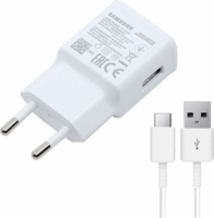 Samsung USB-A Hálózati Töltő Adapter 15W + USB-A/USB-C Kábel 1m - Fehér