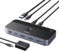 Ugreen CM687 USB 3.0 Megosztó Kapcsoló - Fekete/Szürke