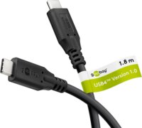 Goobay 74185 USB-C apa - USB-C apa 4.0 Adat és töltő kábel 1.8 m - Fekete