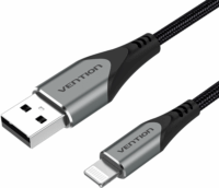 Vention LABHD USB-A apa - Lightning apa 2.0 Adat és töltő kábel 0.5m - Szürke