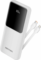 Vention FHOW0 Powerbank integrált kábellel USB-C + Lightning 10000mAh 22,5W - Fehér