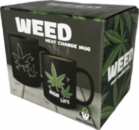 Mad Monkey - Hőre változó 300ml bögre High Life Weed felirattal - Fekete/Zöld