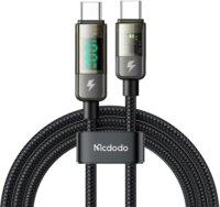 Mcdodo CA-3610 Auto Power off USB-C apa - USB-C apa Töltőkábel 1.2m - Fekete