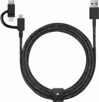 Native Union USB-A apa - USB-C/Lightning/microUSB apa adat- és töltőkábel 2m - Fekete