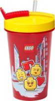 LEGO Coppenhagen 500ml Műanyag gyerek pohár szívószállal - Iconic lány mintás