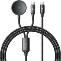 Mcdodo CA-4210 2in1 USB-C apa + USB-C apa 2.0 + Samsung Galaxy Watch töltőkábel 1.2m - Fekete