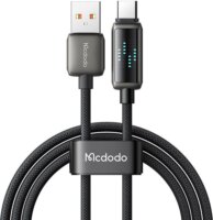 Mcdodo CA-2350 USB-A apa - USB-C apa 2.0 Adat és töltőkábel LED kijelzővel 1.2m - Fekete