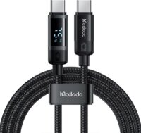 Mcdodo CA-5780 USB-C apa - USB-C apa 2.0 Adat és töltőkábel LED kijelzővel 1.2m - Fekete