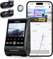 VIOFO A229 Pro 3CH-G GPS 4K Bluetooth Menetrögzítő Kamera - Fekete