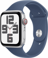 Apple Watch SE (2024) GPS + Cellular (44mm) Okosóra - Ezüst Aluminium tok Denim Sportszíjjal (S/M)