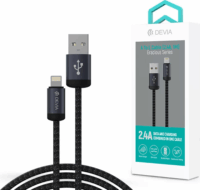 Devia Gracious v2 USB-A apa - Lightning apa 2.0 Adat és töltő kábel 1m - Fekete