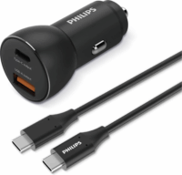 Philips DLP2521C USB-C + USB A Autós gyorstöltő 36W - Fekete