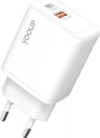 Yooup NC56-D 2x USB-A / 2x USB-C Hálózati Töltő Adapter 20W - Fehér