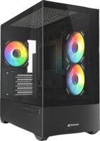 Sharkoon MK6 RGB Mini Torony Számítógépház + 3db 120mm RGB ventilátor - Fekete