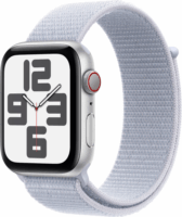 Apple Watch SE (2024) GPS + Cellular (44mm) Okosóra - Ezüst Aluminium tok Fakókék Textil Sportpánt