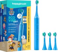 HappyBrush ECO VIBE Mancs őrjárat Elektromos gyerek fogkefe 3 fejjel - Kék mintás