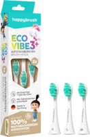 HappyBrush ECO VIBE Agnes Elektromos gyerek fogkefe Pótfej - Fehér / Türkiz (3db)