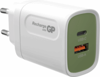 GP USB-A / USB-C Hálózati Töltő Adapter 25W - Fehér/Zöld