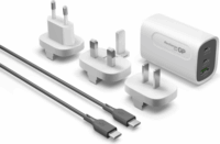 GP GaN 2xUSB-C / 1xUSB-A Hálózati Gyorstöltő Adapter 65W - Fehér