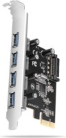 AXAGON PCEU-430RS 4x USB-A 5Gbps port bővítő PCIe kártya