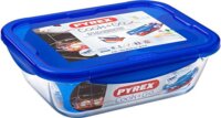 Pyrex 282PG Cook&Go Hőálló Üveg tárolóedény fedővel 1,7L - Átlátszó / Kék