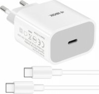 iBox C39W USB-C Hálózati Töltő Adapter 20W + USB-C töltőkábel - Fehér