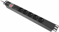 Lanberg PDU-05E-0200-BK 1U 19" 5-ös túlfeszültség védő elosztó 2m - Fekete